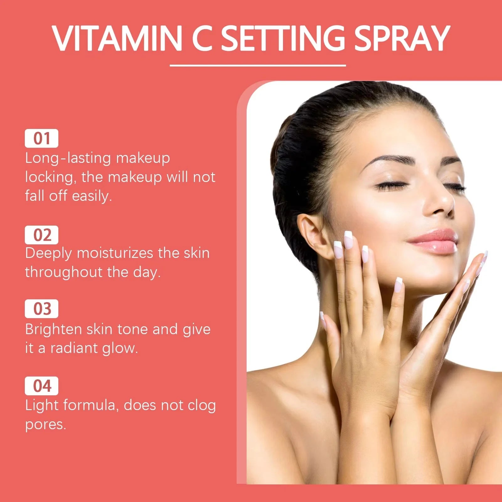 Hydrating Makeup Setting Spray Watery Lightweight Non-Greasy Oil Control Long-Lasting Breathable Vitamin C Makeup Fixing Mist