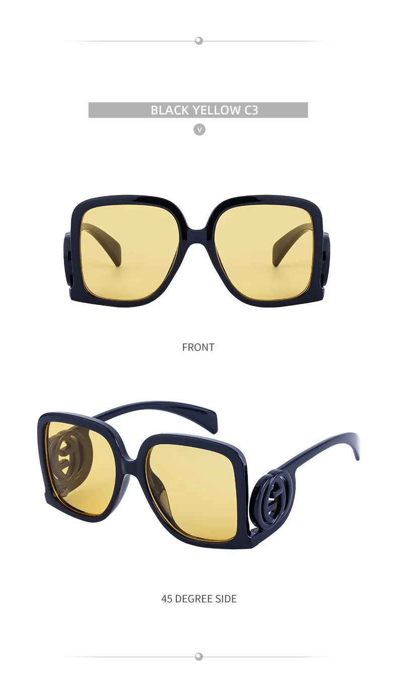 New Sunglasses for Women Retro Fashion Sun Glasses Polygonal Splicing Color Blocked Eyeglass Luxury Design Uv400