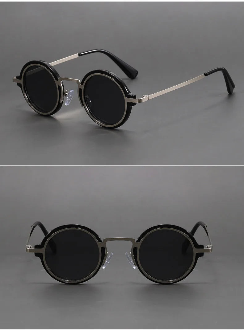 Men Vintage Steampunk Sunglases Women 2025 Luxury Design Metal Round Frame Sun Glasses Women Retro UV400 Shades Classic Eyewear