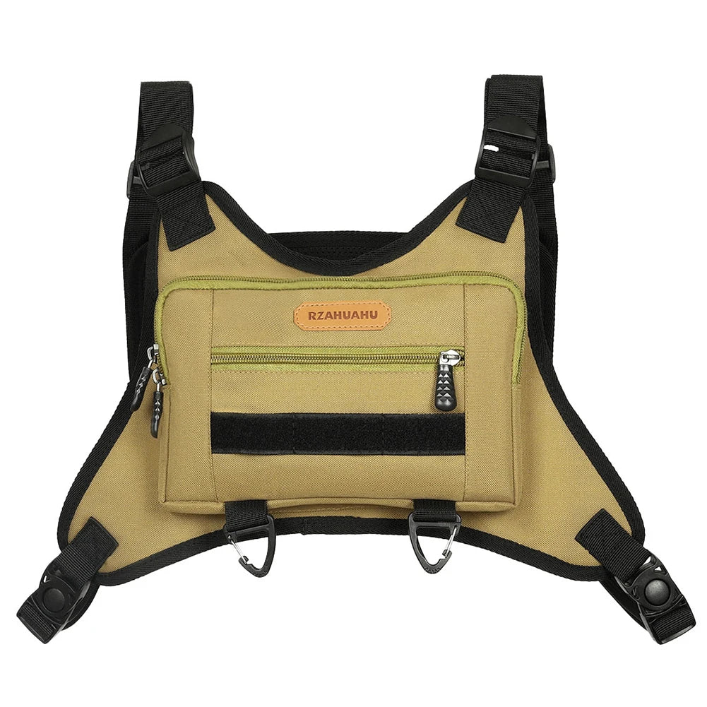 Fashion Sport Backpack Multi-Pockets Streetwear Chest Bag Adjustable Strap Travel Vest Backpack for Running Travel