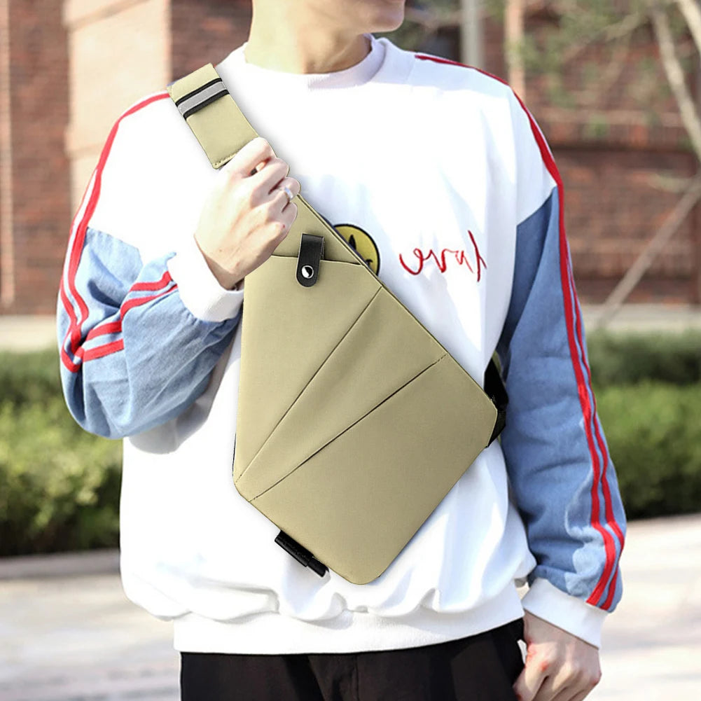 Mens Fashion Chest Bag Multifunctional Fanny Pack Large Capacity Simple Sling Bag Anti Theft Bag Ergonomic Waist Pack