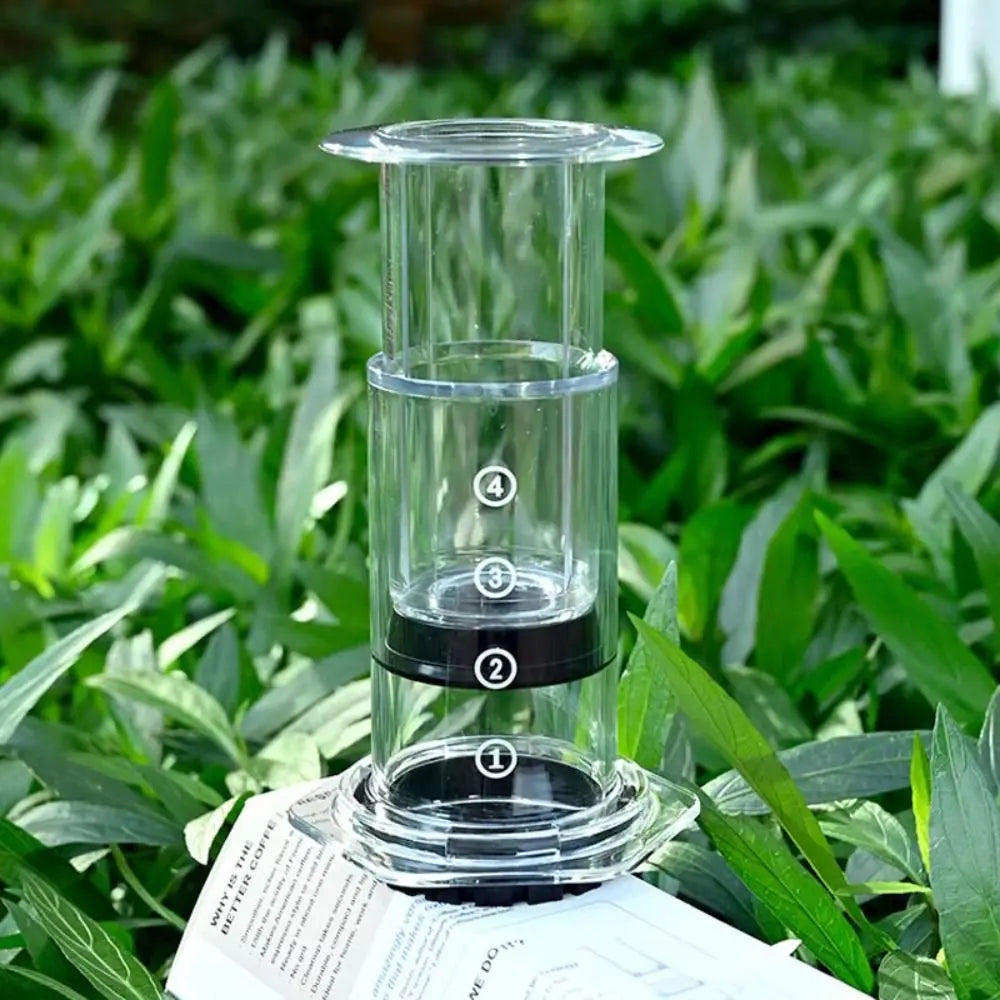 Share Pot Portable Coffee Kettle French Style Anti-slip Press Coffee Pot Transparent Light Weight Hand Pour Coffee Maker Outdoor