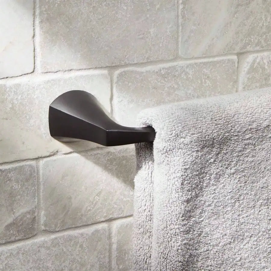 Simple Flare Wall Mount 24 Inch Towel Bar Matte Black for Bathroom Use Durable Metal Finish Rust Resistant Strong Holding Power