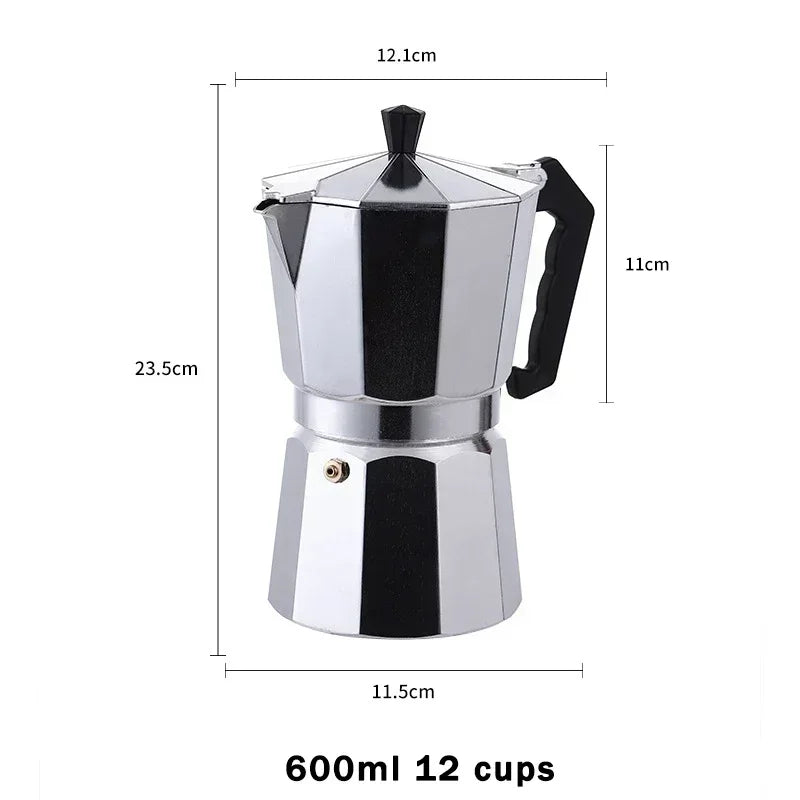 50/100/150/300ml Coffee Pot Italian Aluminum Moka Pot Octagonal Espresso Moka Coffee Pot Kitchen Barista Accessories