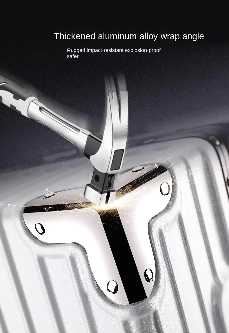 Suitcase Aluminum Frame 20 inch Carrier Trolley Case Removable Universal Wheels 22-30 inch Large Capacity Travel Suitcases