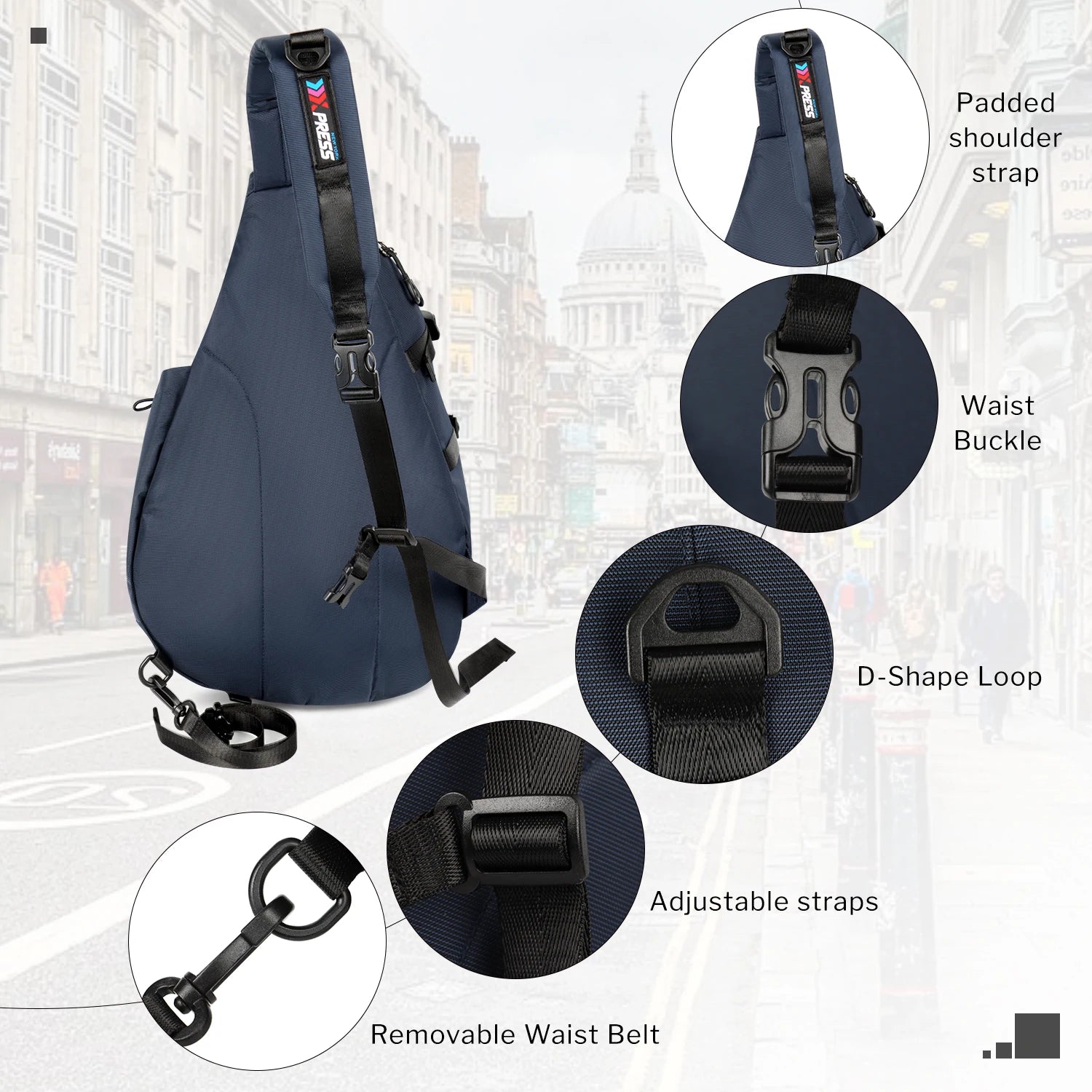 Large Capacity One Shoulder Backpack Men's Sling Bag Crossbody Unisex Outdoor Sports Travel Shoulder Bag