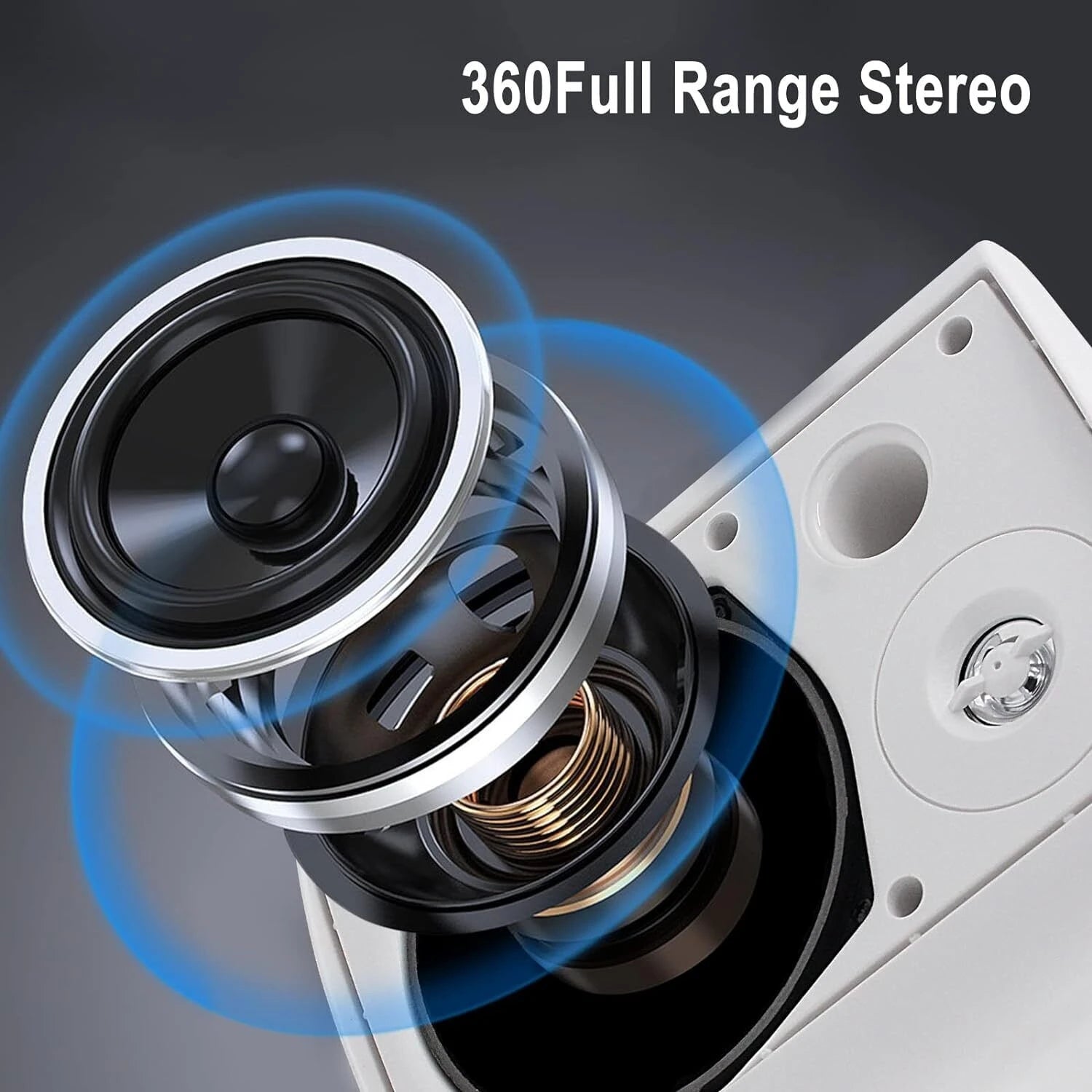 Herdio 5.25'' 2PCS 300W Outdoor Bluetooth Speakers Wired Waterproof Wall Mounted Patio Boat Active Speakers For Garage Deck Home