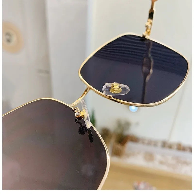 Unglasses for Women Fashion Square Frame Beach Gradient Sunglass Original Lady Retro Branded Shades UV400 Eyeglasses