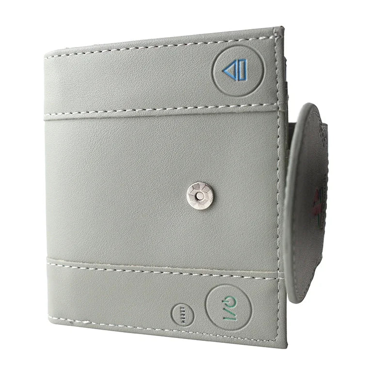 7 Color Game Controller Design Wallet PVC Short Purse with Zipper Coin Pocket for Game Cosplay