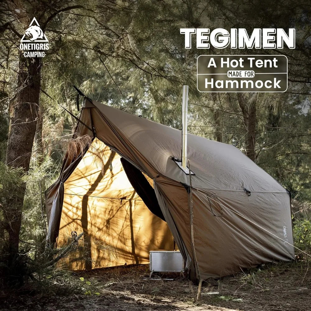 OneTigris TEGIMEN Hammock Hot Tent with Stove Jack - Spacious, Versatile Wall Tent with Snow Skirt - 3000mm Waterproof