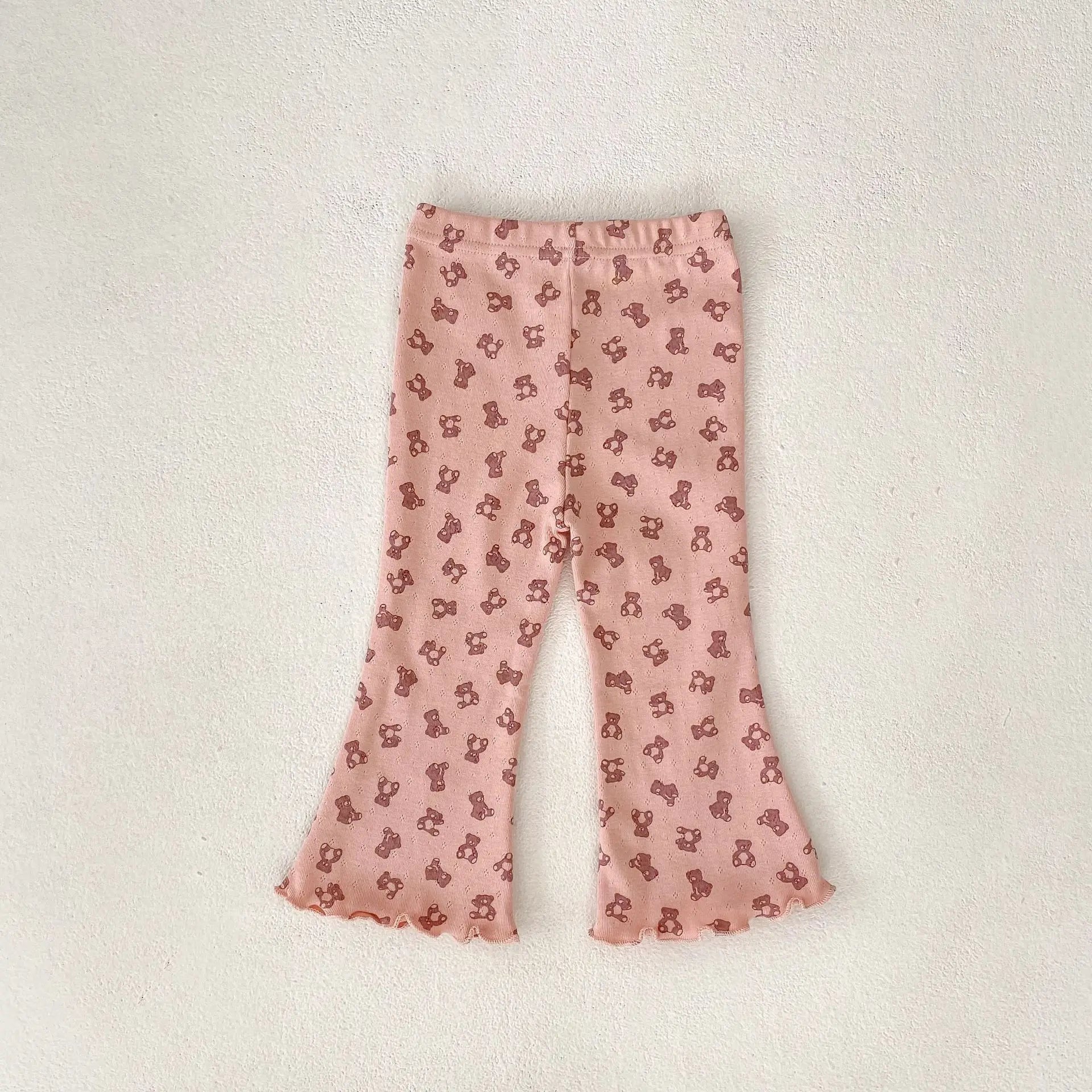 2025 New Korean Version Autumn Baby Girl Floral Micro Print Baby Leggings Baby Mosquito Proof Pants