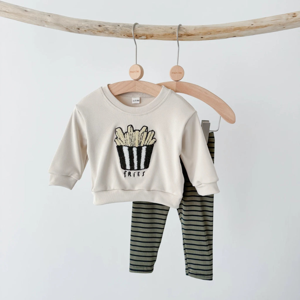 Baby Boys Clothes Cartoon Popcorn Toddler Infant Outfit Long Sleeves Top Pants 0-3 Years Newborn Kids Sets Sweatshirt 2Pcs