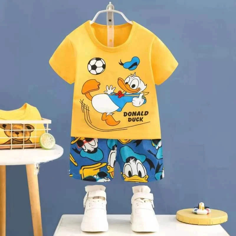0-3year Old Baby boys Clothes set Outfits Summer Short Sleeved T-shirt Sets Toddler Costume Printed Cartoon Cute boys Suits