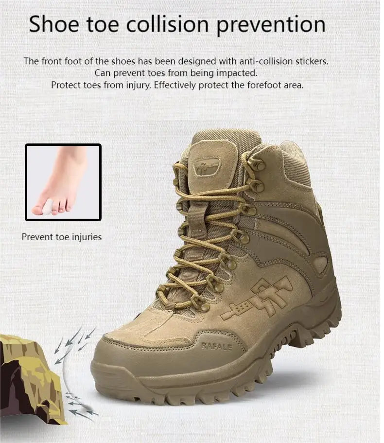 Hiking Shoes Men Mid-top Outdoor Thick-soled Ankle Boots Men Comfortable Breathable Anti-slip Casual Sports Shoes Sneakers Men