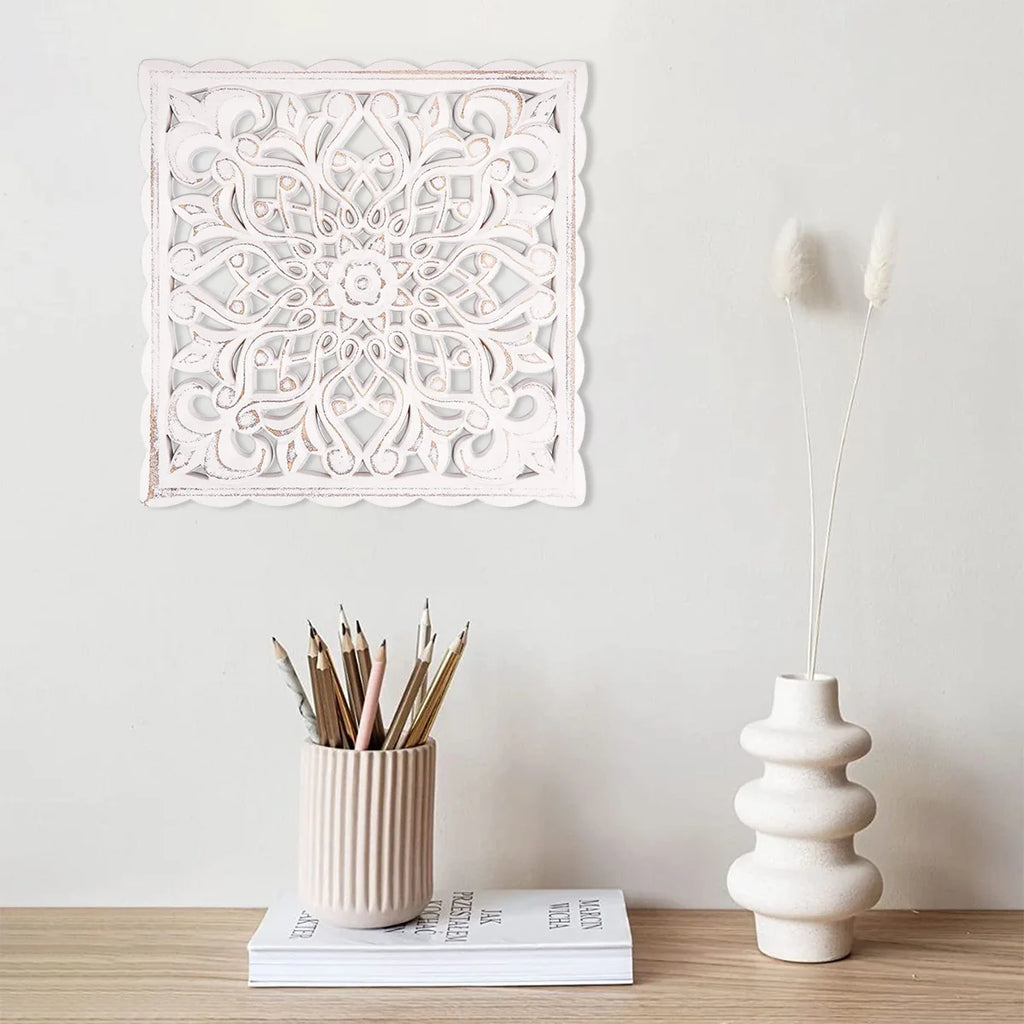 Hollow Carved Wooden Wall Decor Floral Wall Panel Hanging Decor Carved Hanging Ornaments Old Decorative Background Wall Hanging