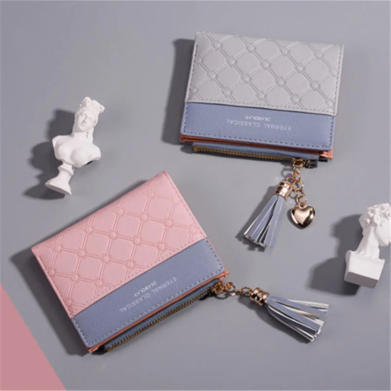 Tassel Leather Wallet Women Small Luxury Brand Famous Mini Women Wallets 2024 New Lovely Purse Female Small Wallet for Women Bag