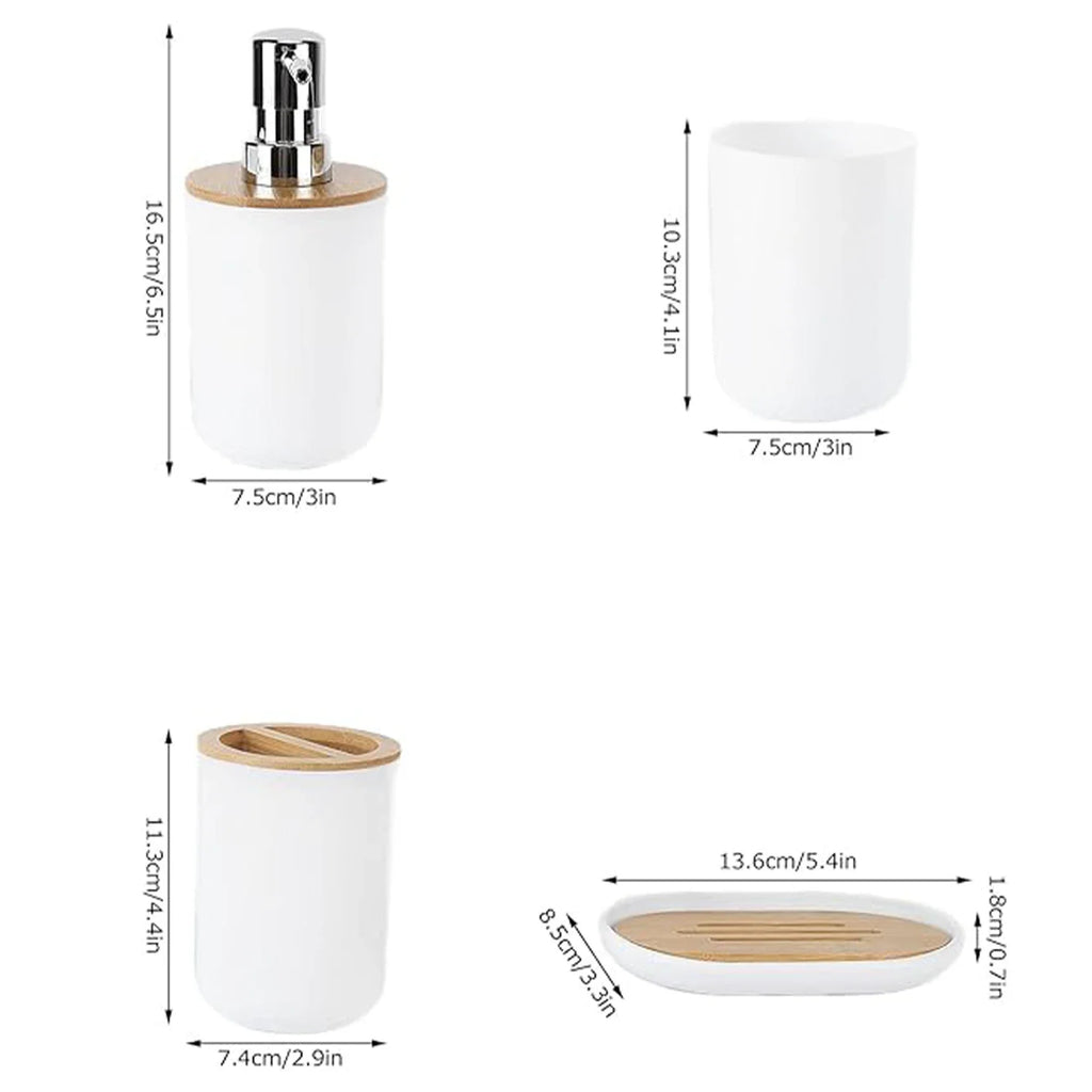 Bathroom Accessory Set,4pcs Gift Set,Toothbrush Holder,Mouthwash Cup,Soap Dish,Soap Dispenser,Washroom Utensils