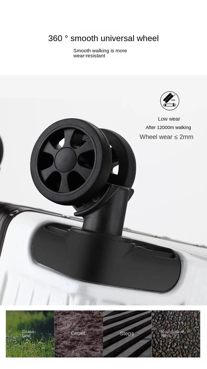 Suitcase Aluminum Frame 20 inch Carrier Trolley Case Removable Universal Wheels 22-30 inch Large Capacity Travel Suitcases