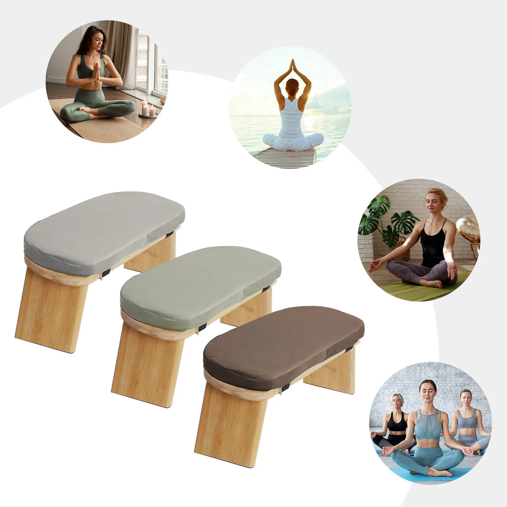 Modern Meditation Bench Foldable& Ergonomic Meditation Stool Yoga Bench Prayer Bench With Carrying Bag
