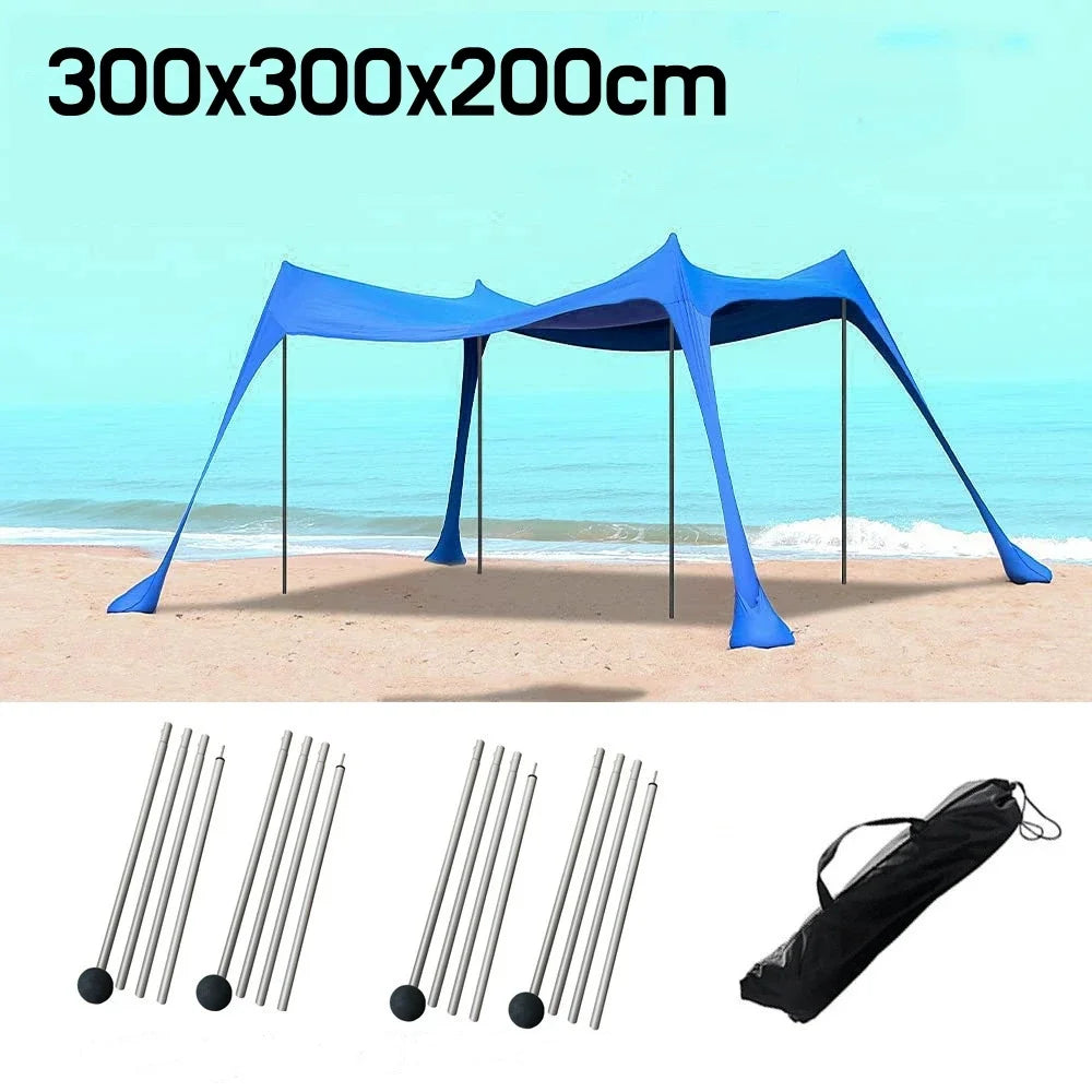 Camping Tent Windproof Pop Up Awning Outdoor Beach Sun Shade UV Ultralight Beach Canopy Tents for Camping Fishing Picnics