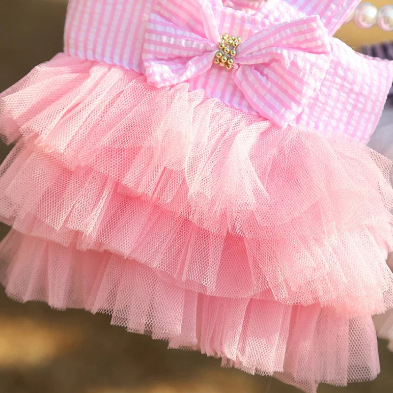 Pet clothes dog dress cute color skirt Suspender skirt pet supplies