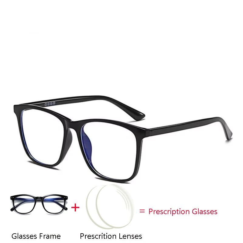 TR90 Big Frame Square Prescription Glasses With Degree Anti Blue Rays/Photochromic/Shortsighted/Hyperopia Progressive Eyeglasses