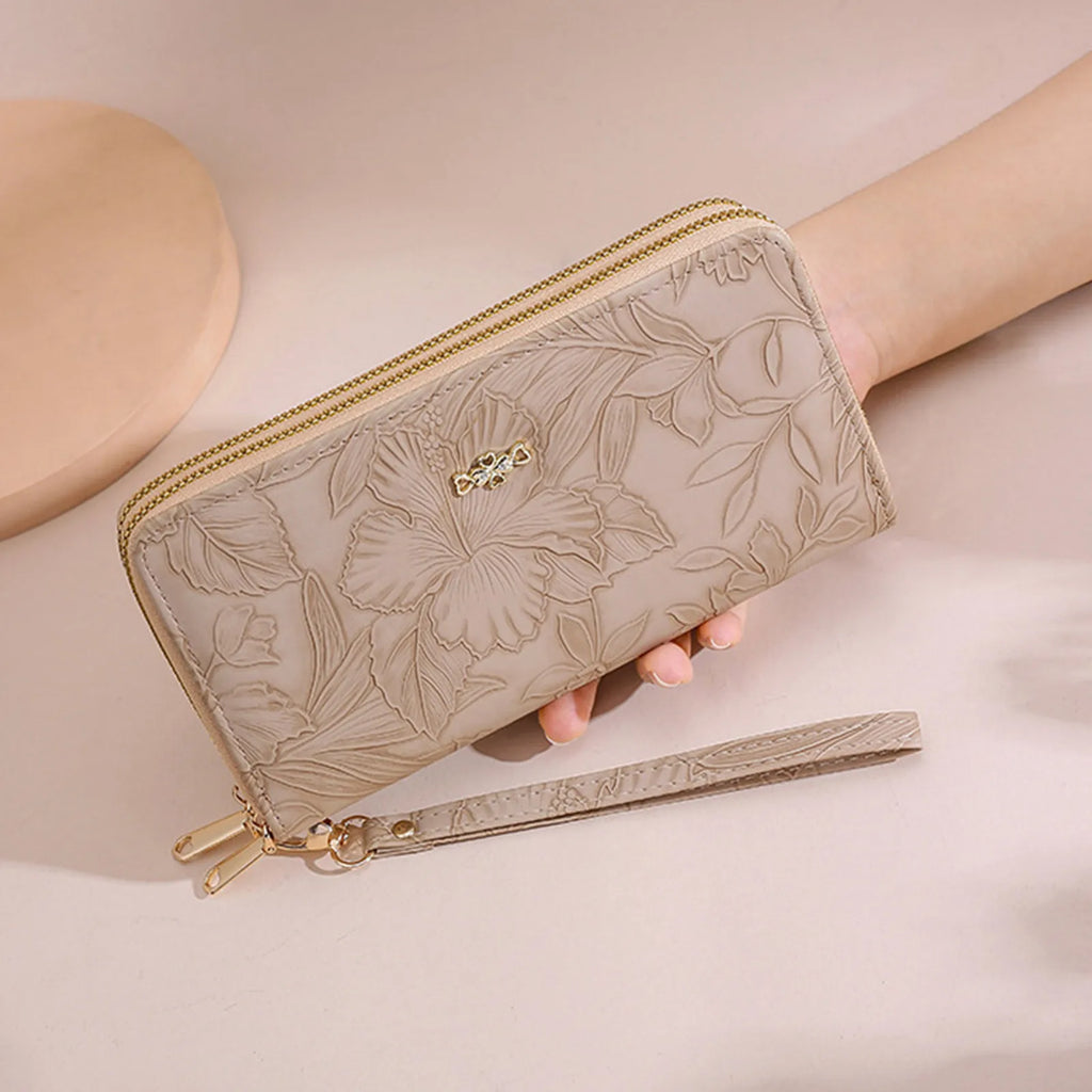 Chic Quilted Long Wallet For Women Secure Zipper Multiple Card Slots Phone Compartment Versatile Clutch For Every Occasion