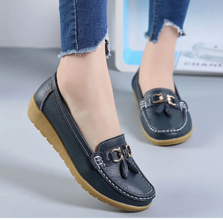 Woman Shoes Low Heels Casual Shoes Women's Loafers Slip On Flat Shoes Mocassins Femmes Comfortable Footwear Women Flats White