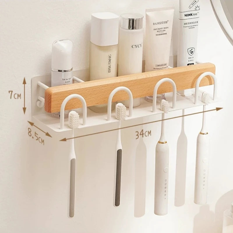 Beech towel rack no punch bathroom shelf toilet wall mounted washroom storage organizer bath towel holder bathroom accessories