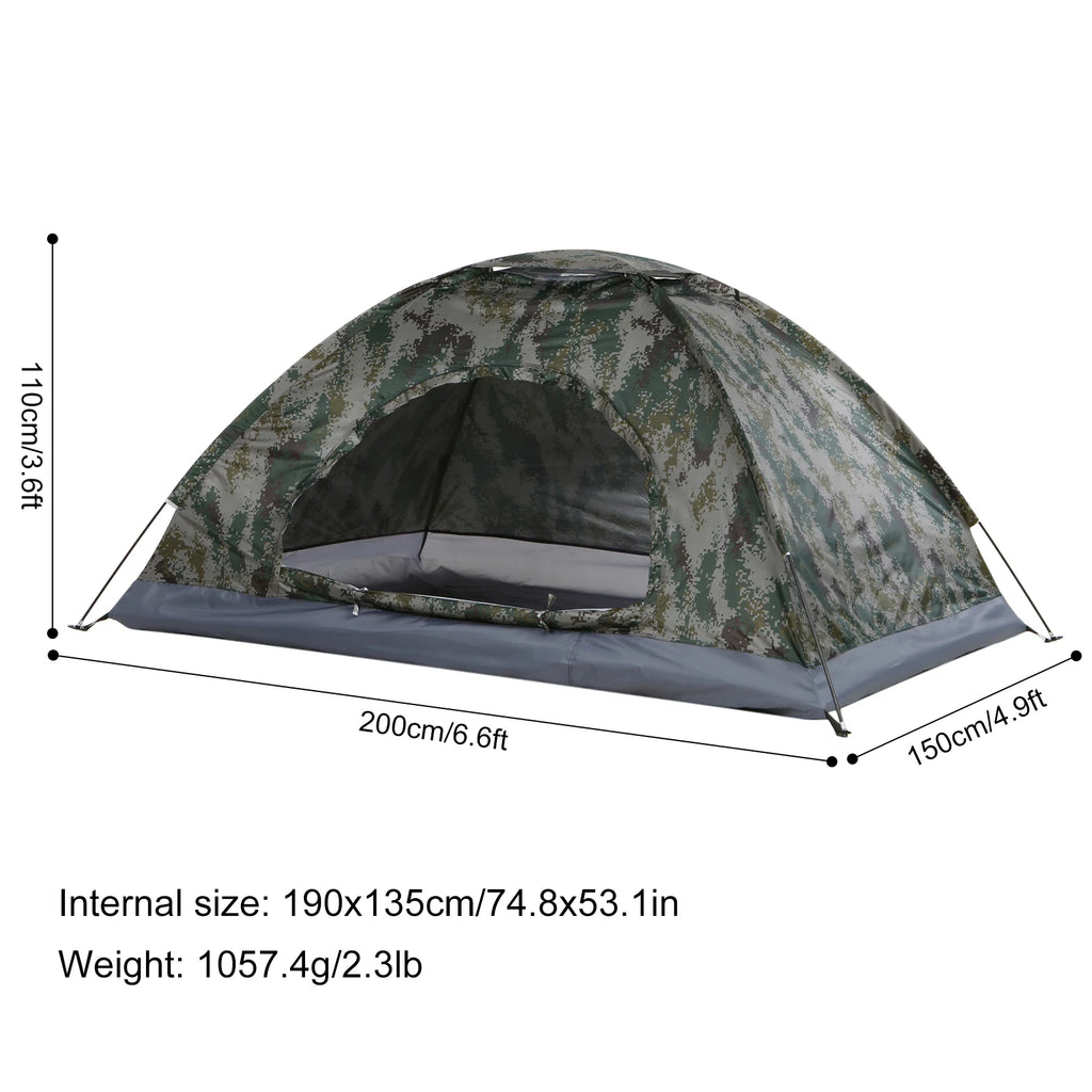 Ultralight Camping Tent Single Layer Portable Tent Anti-UV Coating UPF 30+ for Outdoor Beach Fishing