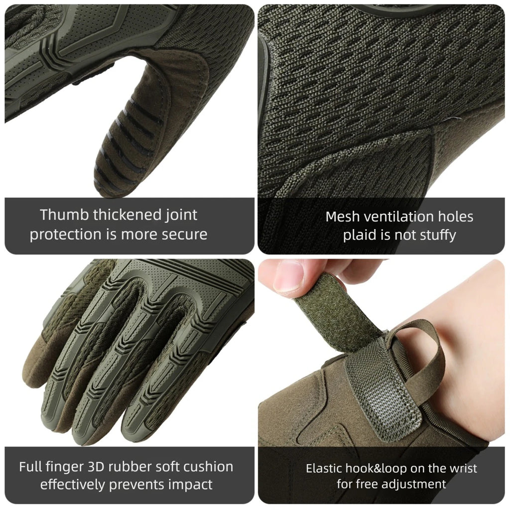 Tactical Gloves for Men,Touchscreen Motorcycle Gloves with Soft Shell&Palm Pad for Cycling Hunting Camping Climbing