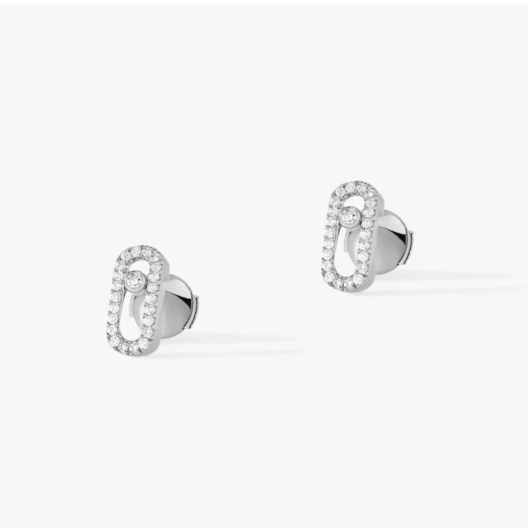 Classic French luxury jewelry S925 women's earrings made of pure silver material. Exquisite engagement gift. move stone