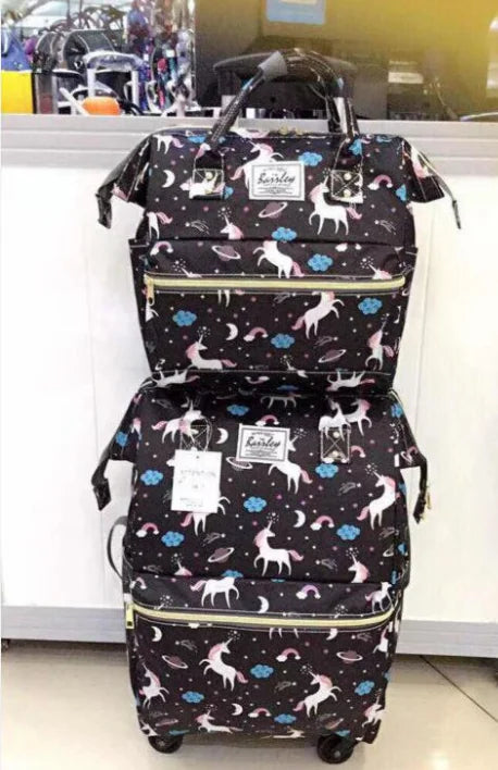 2020 carry on hand luggage Travel Luggage bag sets women rolling luggage bag women travel Trolley Bags wheels wheeled backpack