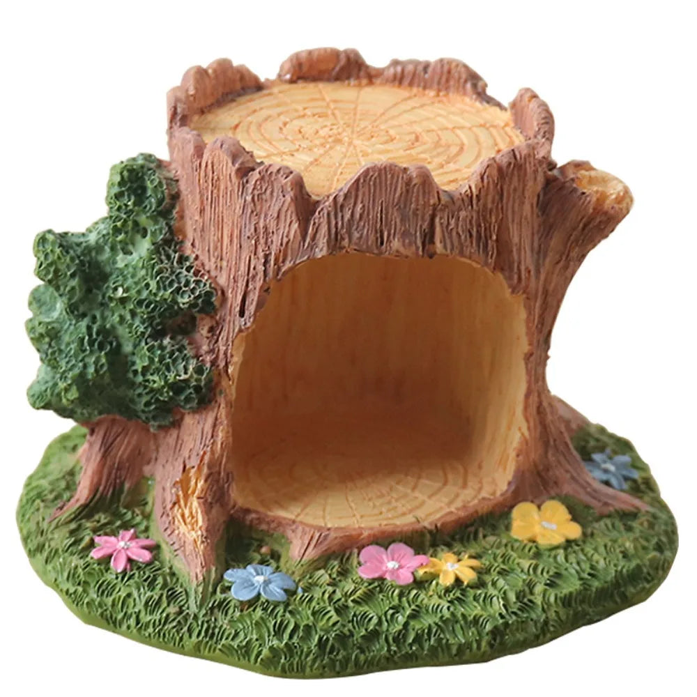 Forest Tree Hole Resin Decor Creative Office Home Desk Decoration Miniature Nature Craft Artwork Desktop Ornament  Home Decor