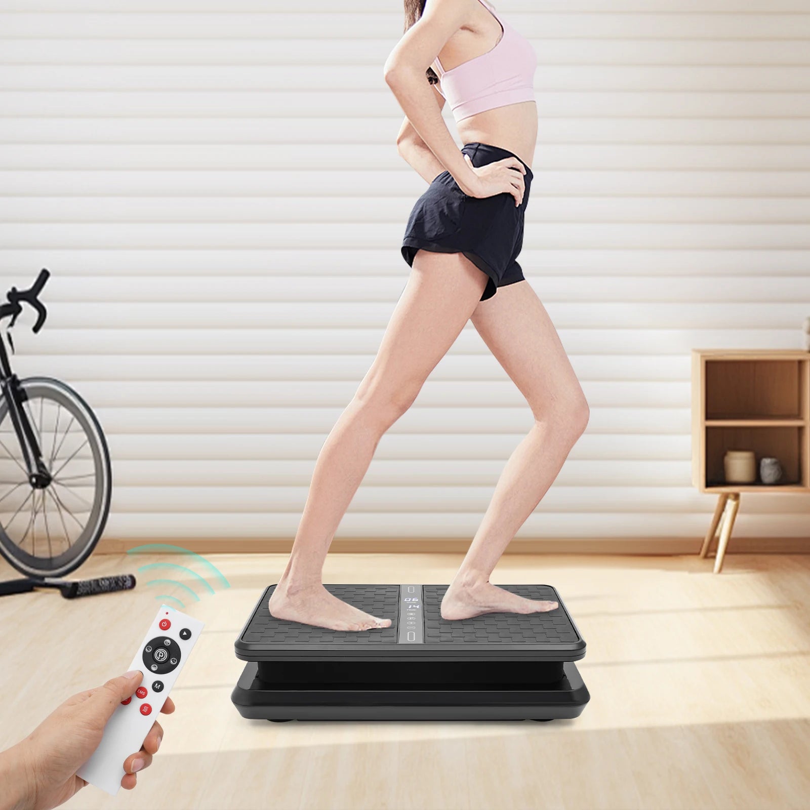 200W Vibration Plate Exercise Machine Vibrating Platform, Body Shaping Vibrating Plate for Women & Men Whole Body Weight Loss