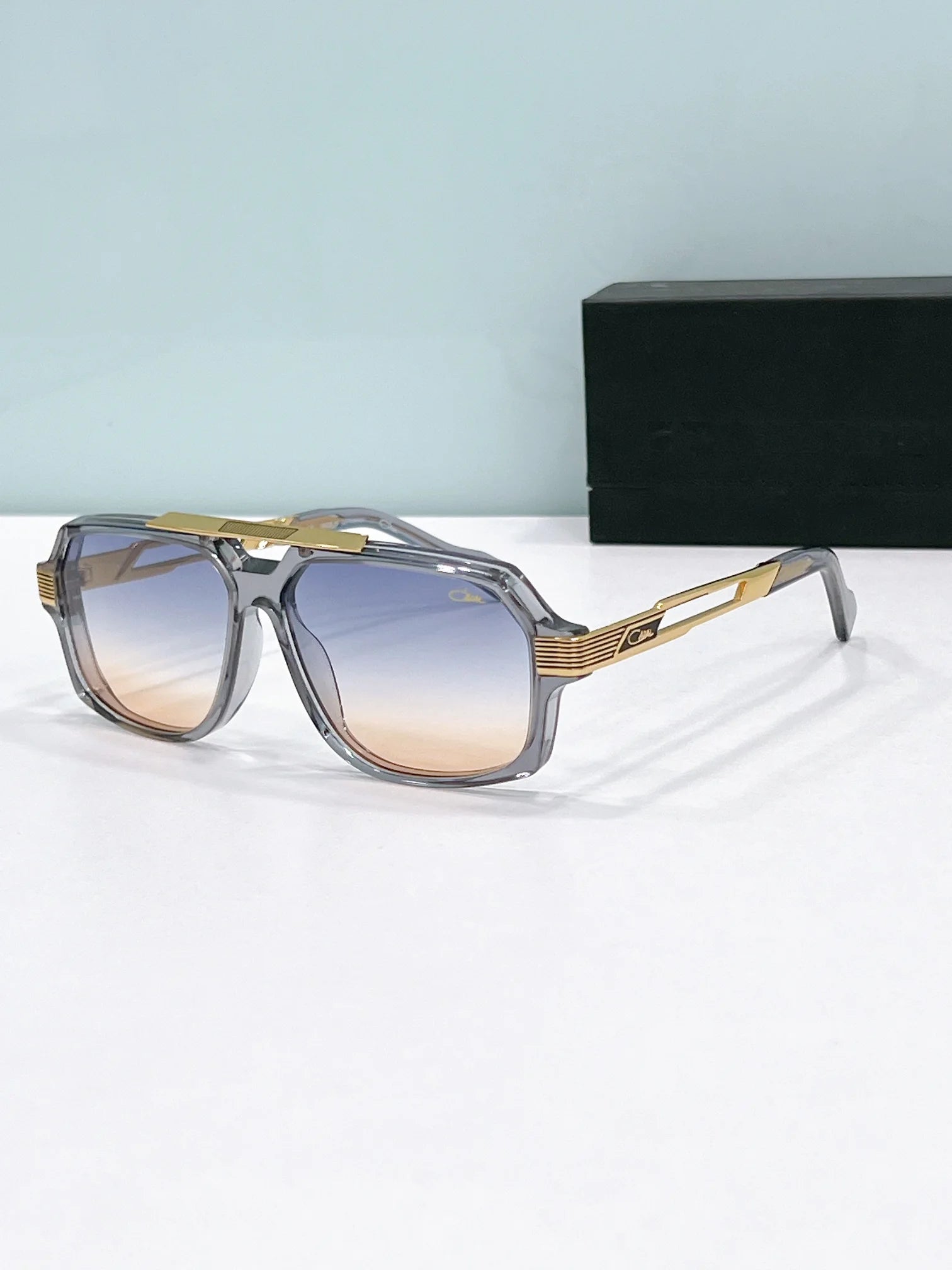 Authentic ORIGINALCAZAL MOD6034 UV400 Polarized Gradient Men Women Sun Glasses Premium Alloy+Acetate Frame Male Couple Eyewear