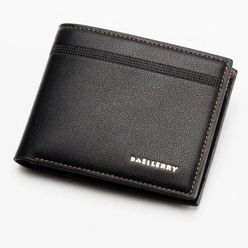 Short Men Bifold Wallet Slim ID Credit Card Holder Fashion Male Purse PU Leather Business Men Wallets Retro Money Clips Handbag