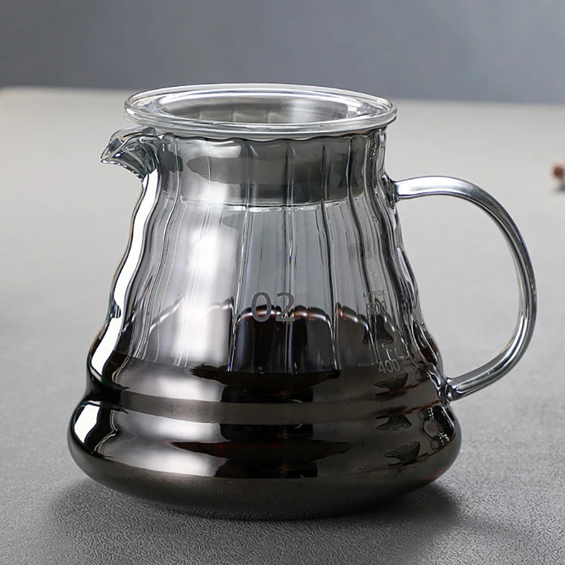Leeseph Coffee Carafe, High Borosilicate Glass Coffee Server for Pour Over Coffee Ware Clear Pot with Rubber Lid, 600ml/20oz