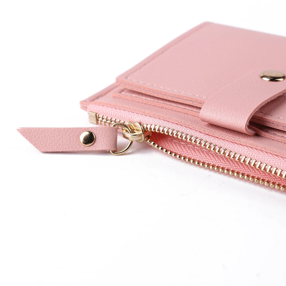 Women PU Credit Card Holder Zipper Cash ID Card Pure Color Mini Business Card Case Name Card Holder Holiday Gift