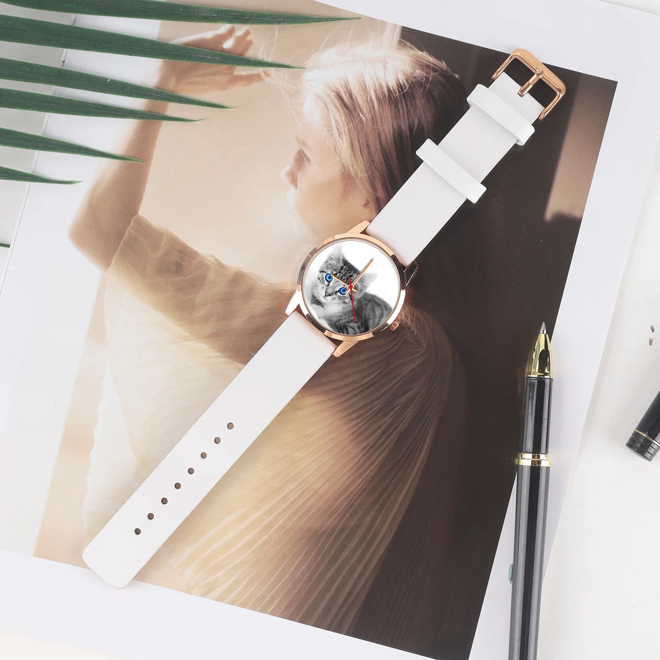 Son Watches for Women Friend Woman Watch Wife Family Logo Cat Women's Wristwatch DIY Dial Quartz Handcuffs Pet Custom Made Photo