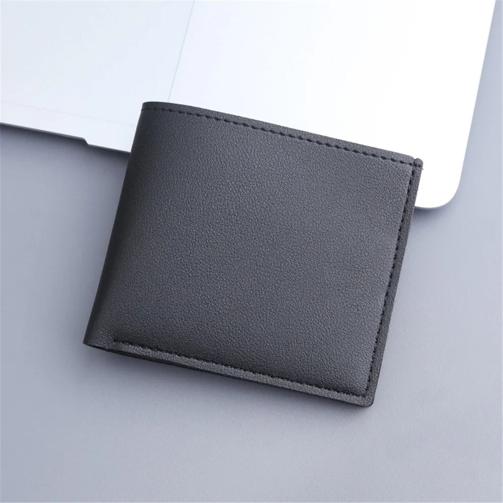 Men Short Pu Leather Wallets Vintage Thin Male Credit Card Holder Black Small Money Purses large capacity card holder Bag