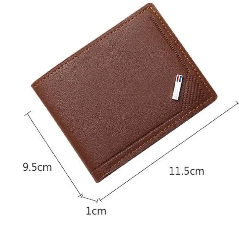 Slim Wallets for Men Rfid Blocking Money Clip Men's Youth Luxury Short Leather Card Holder Thin Minimalist Bifold Man Wallet