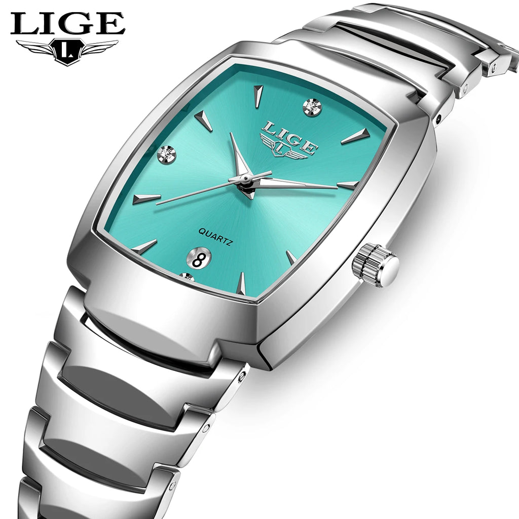 LIGE New Ladies Waterproof Watch Luxury Stainless Steel Women Watches Creative Fashion Original Elegant Quartz Wristwatch Gift