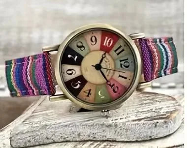 Watches for Women with Multicolour Rainbow Pattern Men Hand Band Watches for Women Reloj Mujer Relogio Feminino 시계