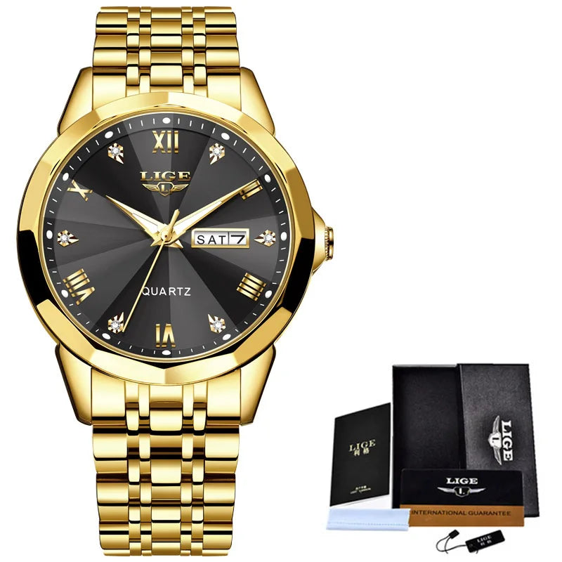 LIGE New Fashion Watch Women Top Brand Ladies Creative Steel Women Bracelet Watches Female Waterproof Clocks Relogio Feminino