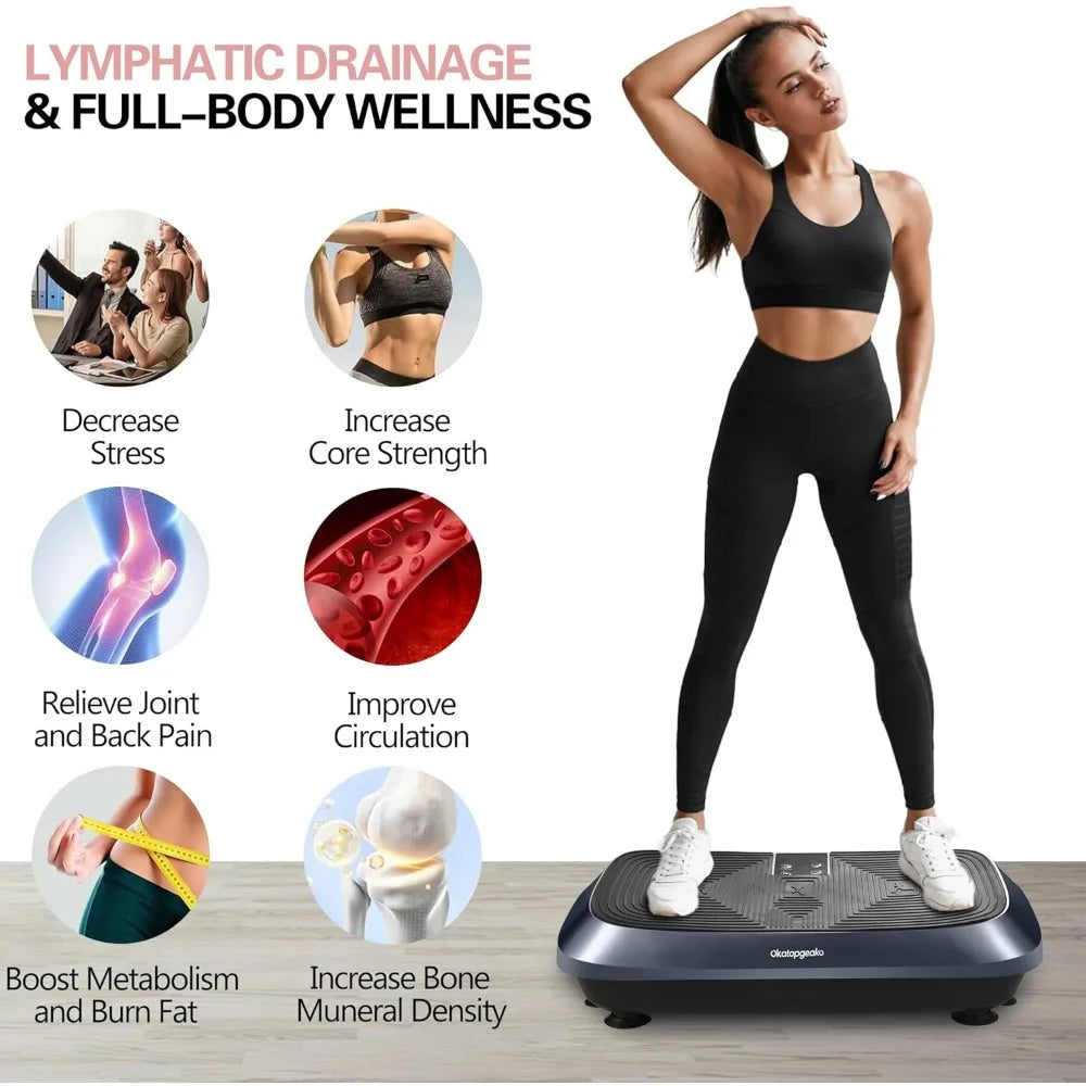 Vibration Plate Exercise Machine Vibration Platform for Weight Loss, Vibration Plate for Lymphatic Drainage Whole Body Power Sha