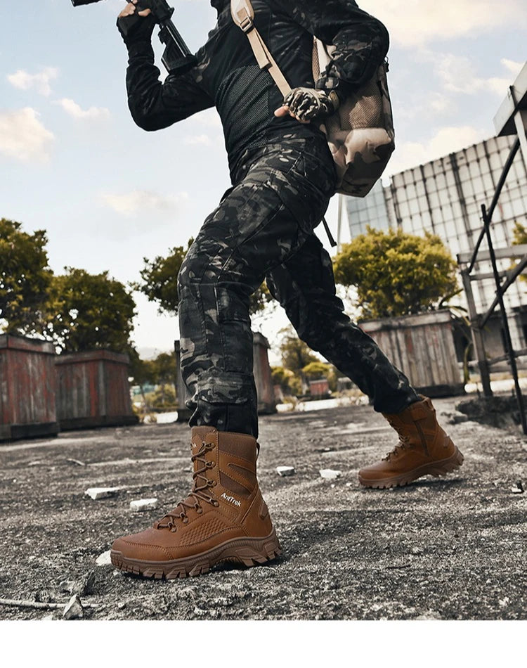 Hiking Shoes Men Outdoor Anti-slip Breathable Comfortable Casual Sports Shoes Men Thick-soled Shock-absorbing Combat Boots Men