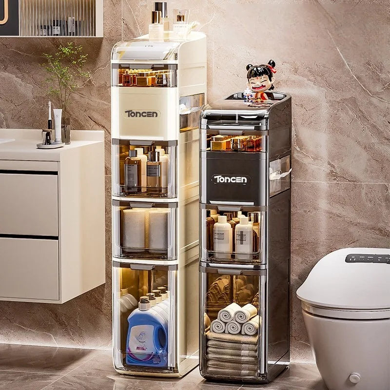 Bathroom crevice cabinet, bathroom living room storage cabinet, multifunctional storage cabinet, storage rack, large capacity