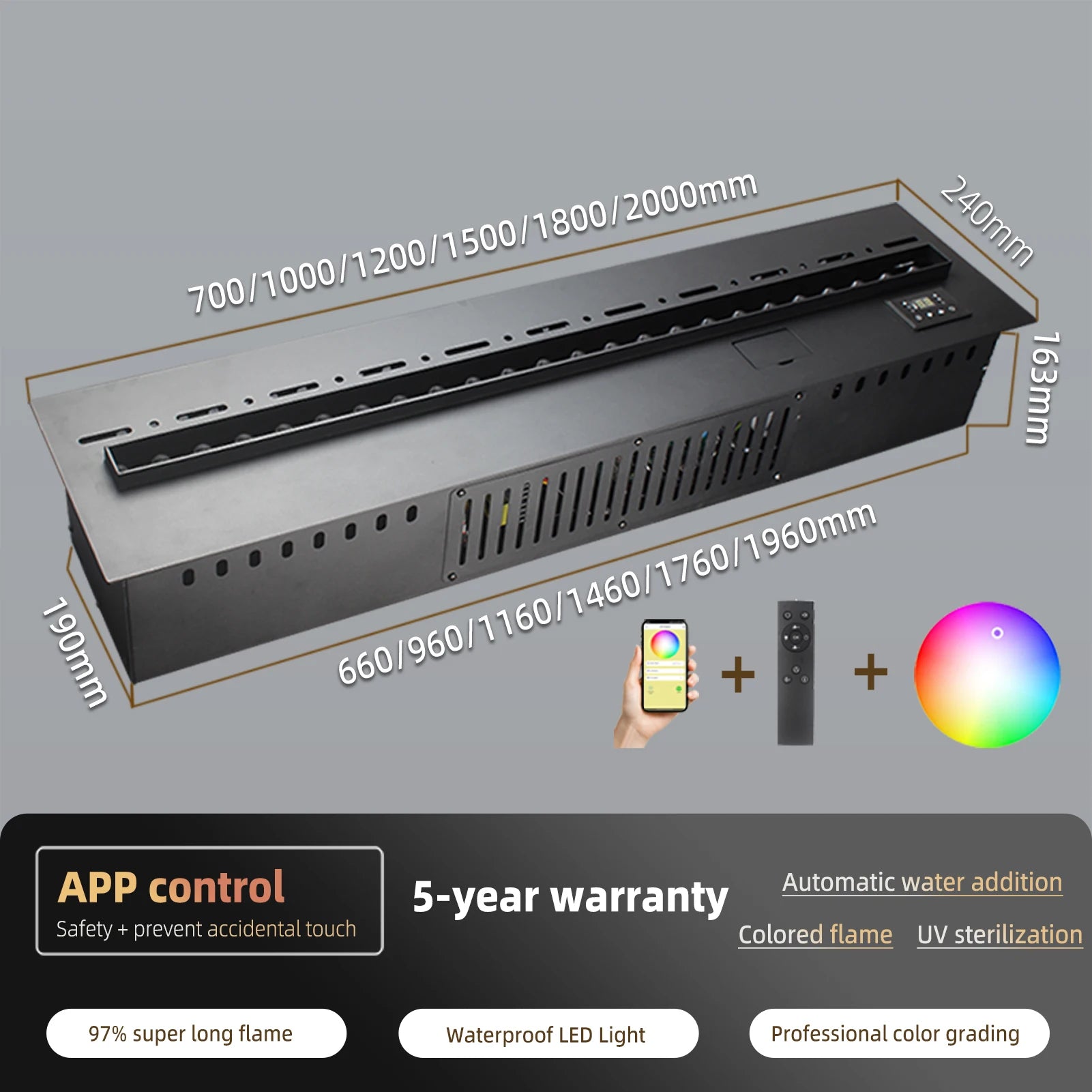 3D Atomized Fireplace With Colorful Steam Flame Ecological Decorative Customized Mist Indoor Electric Water Vapor Fireplace