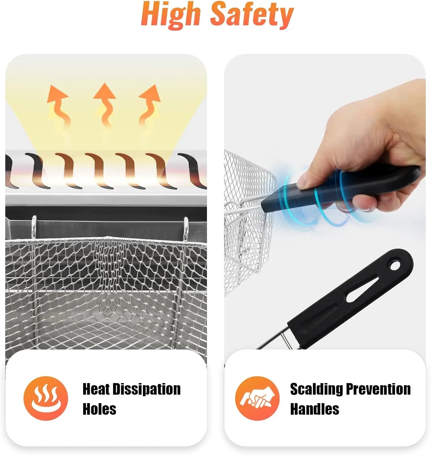 Commercial Gas Deep Fryer, 12L Stainless Steel Countertop Oil Fryer Dual Tank Kitchen Fat Fryer with Removable Baskets & Seasoni